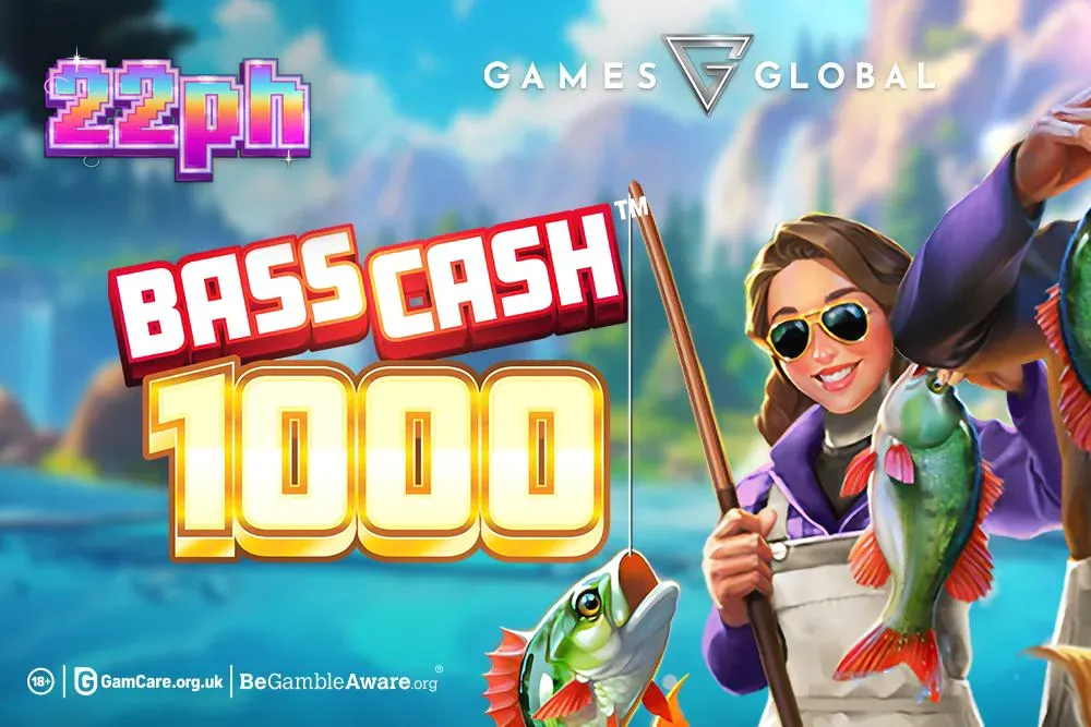 Isang masiglang visual ng Bass Cash 1000 slot na nagpapakita ng tema ng pangingisda.